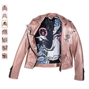 DisneyRARE Maleficent RoseGold Faux Leather Jacket